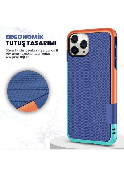 Apple iPhone 11 Pro Kılıf Zebana Colorful Silikon Kılıf Siyah