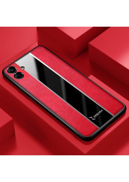 Galaxy A04 Kılıf Zebana Premium Deri Kılıf Kırmızı