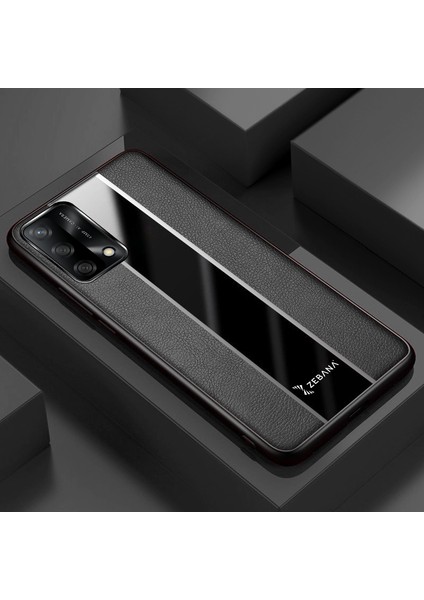 Oppo A74 Kılıf Zebana Premium Deri Kılıf Siyah