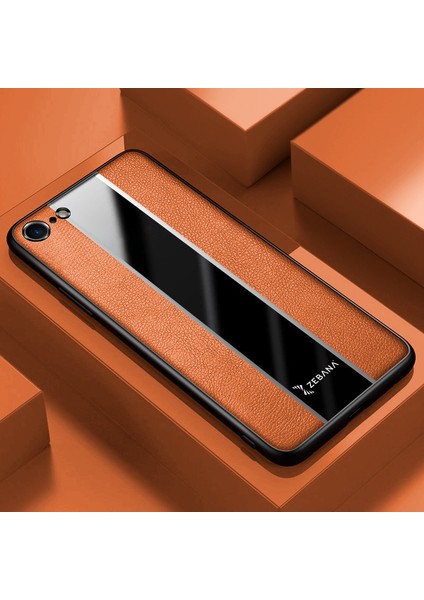 Apple Iphone 7 Kılıf Zebana Premium Deri Kılıf Kahverengi