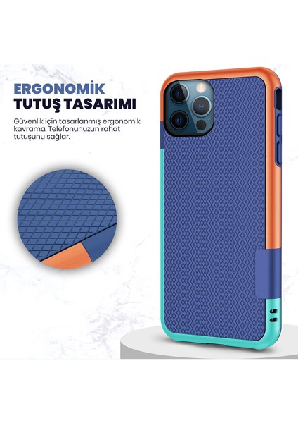 Apple iPhone 12 Pro Max Kılıf Zebana Colorful Silikon Kılıf Siyah