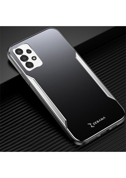 Samsung Galaxy A23 Kılıf Zebana Metal Mitras Kılıf (Silikon Kenar) Mavi fiyatları