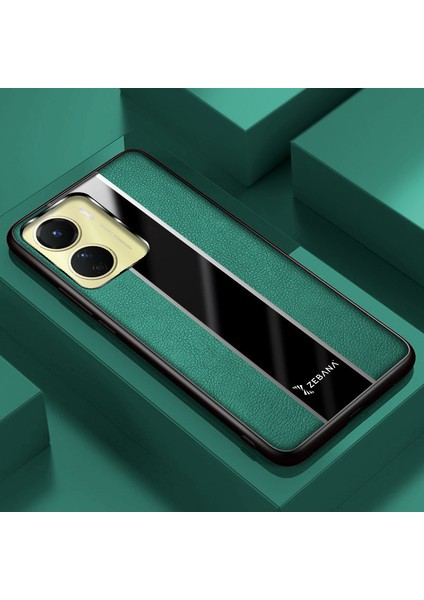 Vivo Y16 Kılıf Zebana Premium Deri Kılıf Yeşil