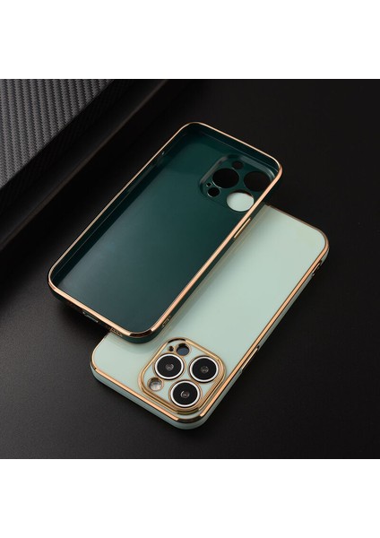 Apple iPhone x Kılıf Golden Silikon Kılıf Kırmızı