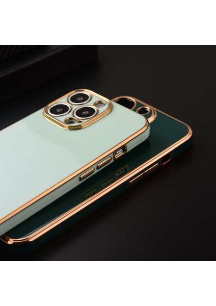 Apple iPhone x Kılıf Golden Silikon Kılıf Kırmızı