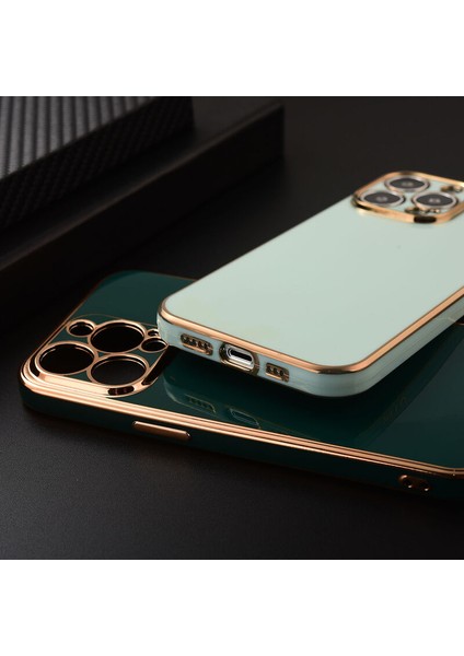 Apple iPhone x Kılıf Golden Silikon Kılıf Kırmızı