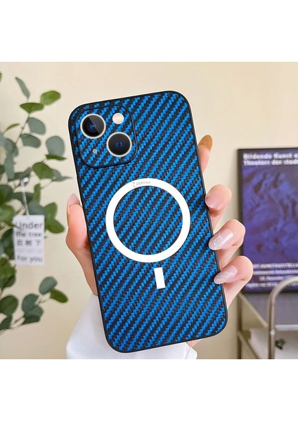 Apple iPhone 14 Plus Kılıf Zebana Karbon Fiber Magsafe Silikon Kılıf (Kablosuz Şarj Destekli) Yeşil fiyatları