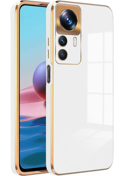 Xiaomi Mi 12T Pro Kılıf Golden Silikon Kılıf Beyaz