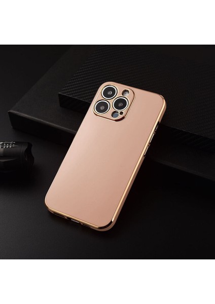 Apple iPhone 12 Pro Max Kılıf Golden Silikon Kılıf Rose Gold