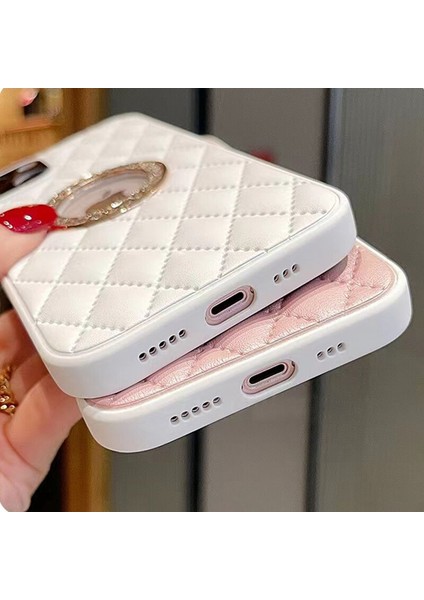 Apple iPhone 14 Kılıf Zebana Diamond Deri Kılıf Açık Yeşil