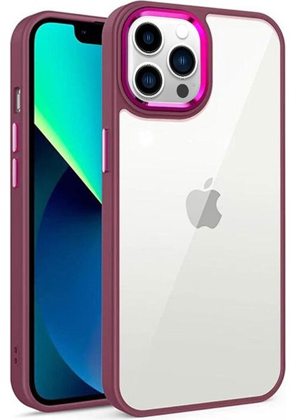 Apple iPhone 13 Pro Max Kılıf Guard Kamera Korumalı Silikon Kılıf Lila modelleri