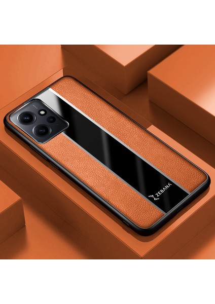 Xiaomi Redmi Note 12 Kılıf Zebana Premium Deri Kılıf Kahverengi