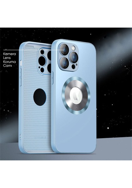 Apple iPhone 14 Pro Kılıf Zebana Shape Silikon Kılıf (Kablosuz Şarj Destekli - Kamera Korumalı) Açık Mavi