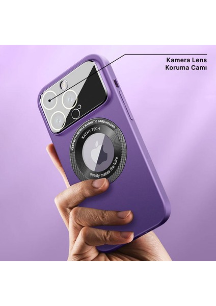 Apple iPhone 13 Pro Kılıf Zebana Lenix Silikon Kılıf (Kablosuz Şarj Destekli) Derin Mor