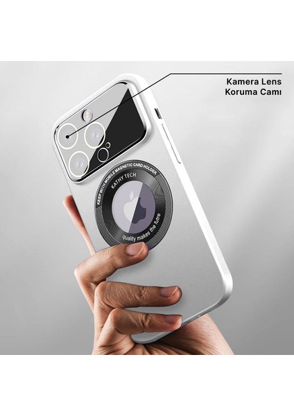 Apple iPhone 13 Pro Kılıf Zebana Lenix Silikon Kılıf (Kablosuz Şarj Destekli) Beyaz