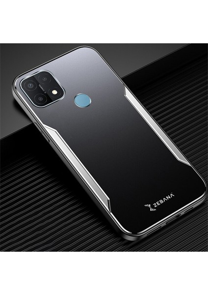 Oppo A15S Kılıf Zebana Metal Mitras Kılıf (Silikon Kenar) Gold fiyatları