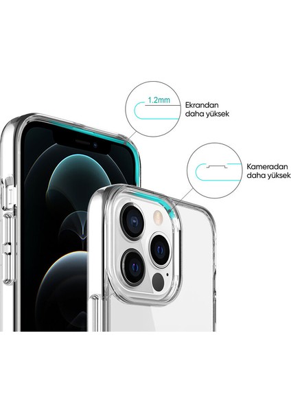 Apple iPhone 13 Pro Uyumlu Kılıf Zebana Hd Şeffaf Silikon Kılıf Şeffaf fiyatları