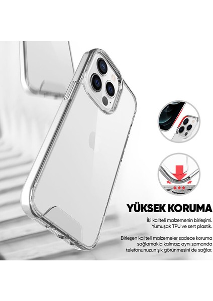 Apple iPhone 13 Pro Uyumlu Kılıf Zebana Hd Şeffaf Silikon Kılıf Şeffaf fırsatları
