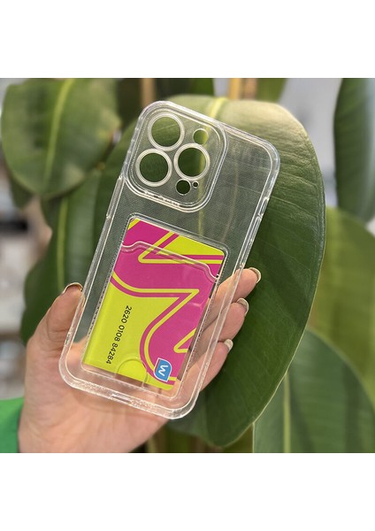 Apple iPhone 13 Pro Max Kılıf Kartlıklı Şeffaf Silikon Kılıf Şeffaf indirimleri