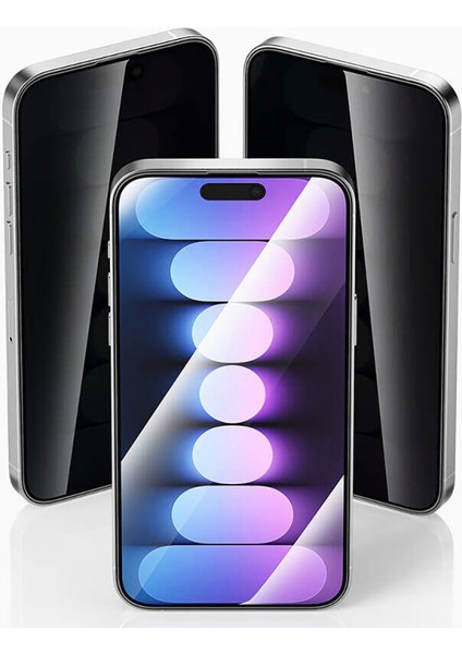 Apple iPhone 14 Pro Tam Kaplayan Zebana Hayalet Ekran Koruyucu Siyah modelleri