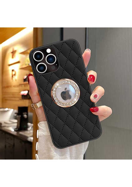 Apple iPhone 13 Pro Kılıf Zebana Diamond Deri Kılıf Siyah