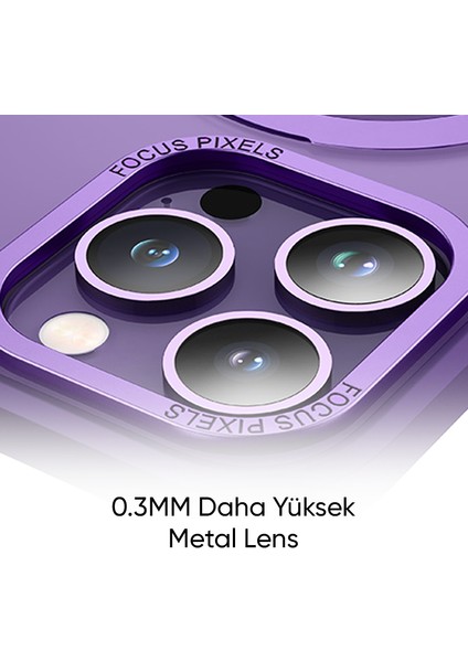 Apple iPhone 14 Pro Kılıf Zebana First Class Standlı Silikon Kılıf (Kablosuz Şarj Destekli) Şeffaf