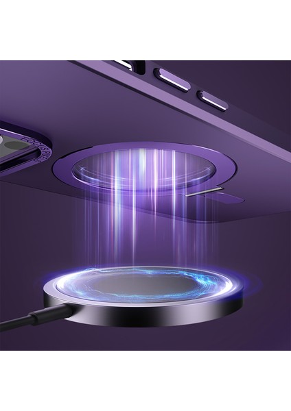 Apple iPhone 14 Pro Max Kılıf Zebana First Class Standlı Silikon Kılıf (Kablosuz Şarj Destekli) Açık Mavi
