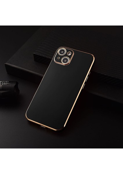 Apple iPhone 14 Plus Kılıf Golden Silikon Kılıf Siyah
