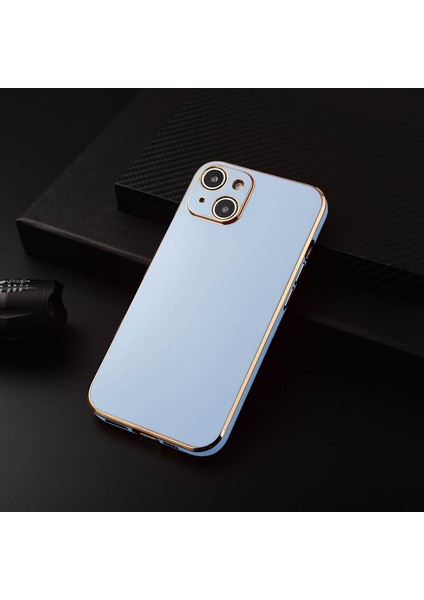 Apple iPhone 14 Plus Kılıf Golden Silikon Kılıf Açık Mavi