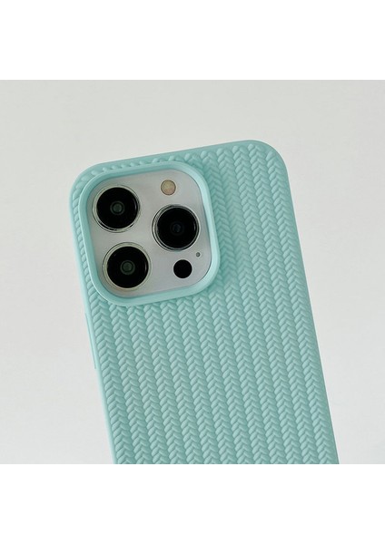 Apple iPhone 15 Plus Uyumlu Kılıf Zebana Woven Silikon Kılıf Siyah