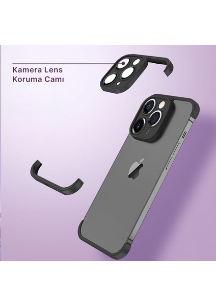 Apple iPhone 11 Pro Max Kılıf Zebana Corner Pad (Kamera ve Köşe Koruyucu) Siyah