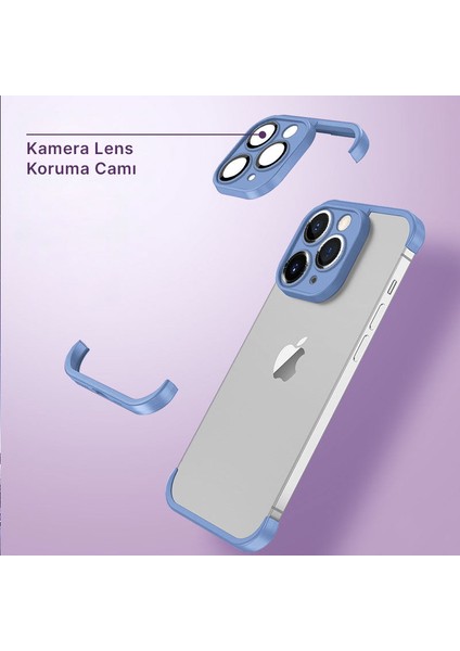Apple iPhone 11 Pro Max Kılıf Zebana Corner Pad (Kamera ve Köşe Koruyucu) Sierra Mavisi