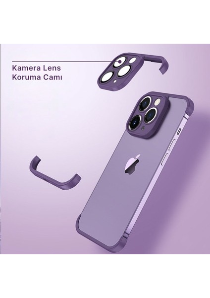 Apple iPhone 11 Pro Max Kılıf Zebana Corner Pad (Kamera ve Köşe Koruyucu) Derin Mor