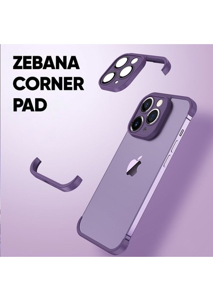 Apple iPhone 11 Pro Max Kılıf Zebana Corner Pad (Kamera ve Köşe Koruyucu) Derin Mor