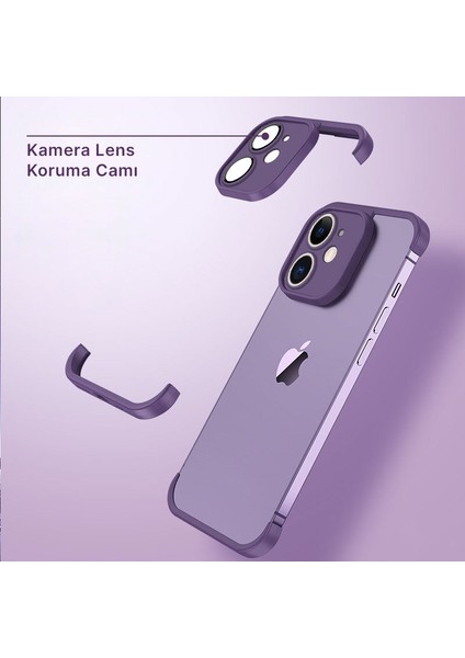 Apple iPhone 12 Kılıf Zebana Corner Pad (Kamera ve Köşe Koruyucu) Sierra Mavisi
