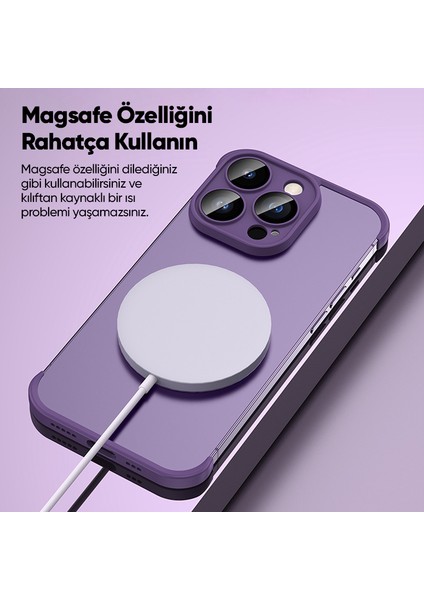 Apple iPhone 12 Pro Kılıf Zebana Corner Pad (Kamera ve Köşe Koruyucu) Derin Mor