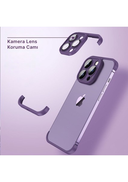 Apple iPhone 12 Pro Kılıf Zebana Corner Pad (Kamera ve Köşe Koruyucu) Derin Mor