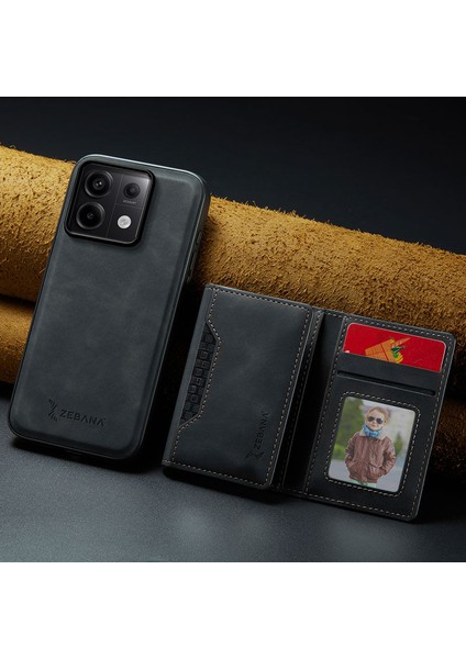 Xiaomi Poco X6 Uyumlu Kılıf 2in1 Elite Class Cüzdanlı Deri Kılıf Siyah