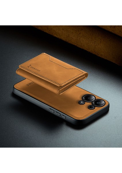 Xiaomi Poco M6 Pro Uyumlu Kılıf Zebana 2in1 Elite Class Cüzdanlı Deri Kılıf Kahverengi fiyatları