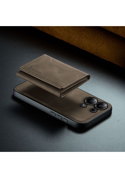 Xiaomi Poco M6 Pro Uyumlu Kılıf Zebana 2in1 Elite Class Cüzdanlı Deri Kılıf Koyu Kahverengi fiyatları