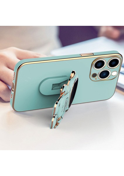 Apple iPhone 12 Pro Uyumlu Kılıf Standlı Astronot Silikon Kılıf Açık Mavi fiyatları