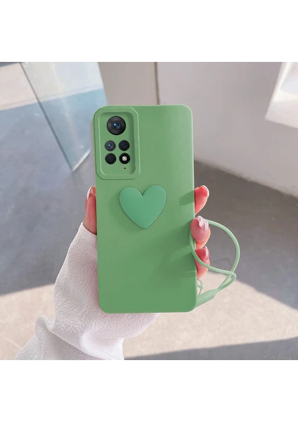 Xiaomi Redmi Note 11 Pro Kılıf Zebana Kalpli Love Kılıf Açık Yeşil