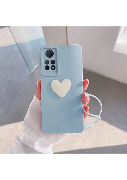 Xiaomi Redmi Note 11 Pro Kılıf Zebana Kalpli Love Kılıf Açık Mavi