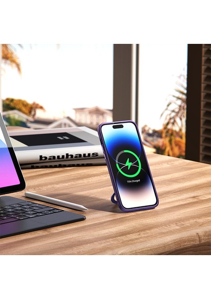 Apple iPhone 11 Kılıf Zebana First Class Standlı Silikon Kılıf (Kablosuz Şarj Destekli) Lacivert