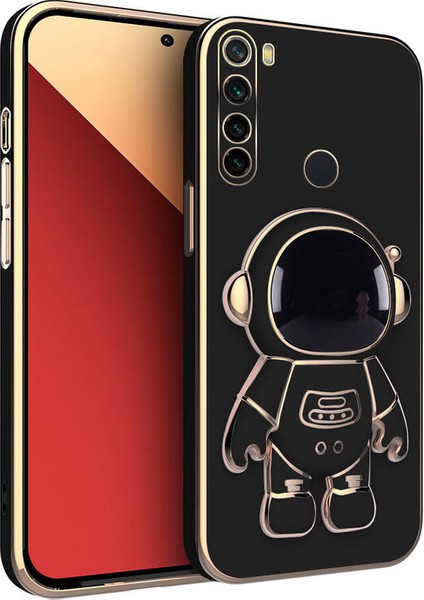 Xiaomi Redmi Note 8 Uyumlu Kılıf Standlı Astronot Silikon Kılıf Siyah