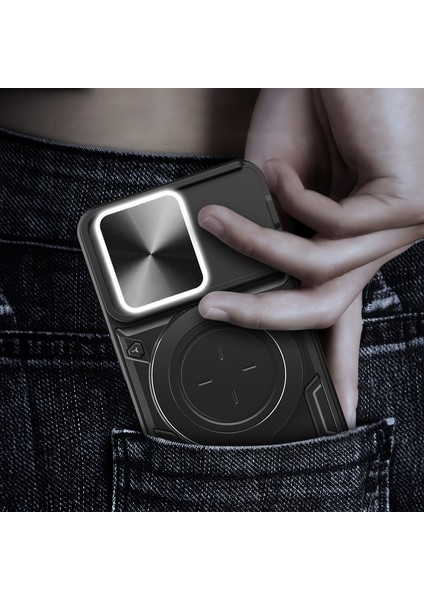 Apple iPhone 13 Pro Uyumlu Kılıf Zebana Manyetik Standlı Armor Silikon Kılıf Derin Mor