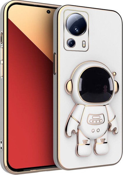 Xiaomi Mi 13 Lite Uyumlu Kılıf Standlı Astronot Silikon Kılıf Beyaz fırsatları