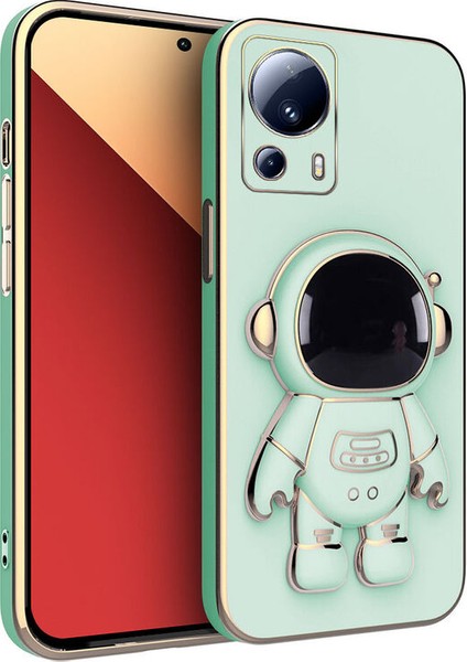 Xiaomi Mi 13 Lite Uyumlu Kılıf Standlı Astronot Silikon Kılıf Açık Yeşil fırsatları