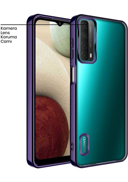 Huawei P Smart 2021 Kılıf Zebana Glint Silikon Kılıf Derin Mor