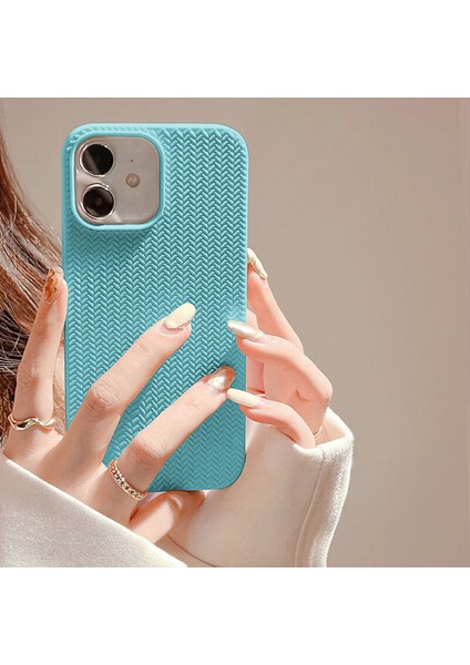 Apple iPhone 11 Uyumlu Kılıf Zebana Woven Silikon Kılıf Turkuaz modelleri